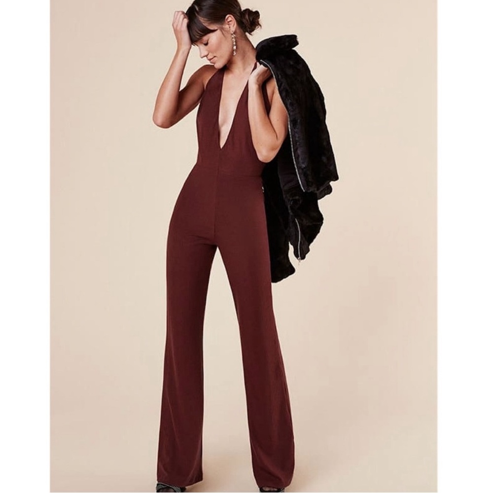 Reformation Berry Halter Jumpsuit Ribbed Low back Small - Picture 4 of 16